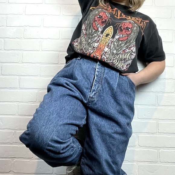 RARE Vintage 80’s Levi’s 573 High Waisted Orange Tab Tapered Pleated Mom Jean 28 - Picture 4 of 16